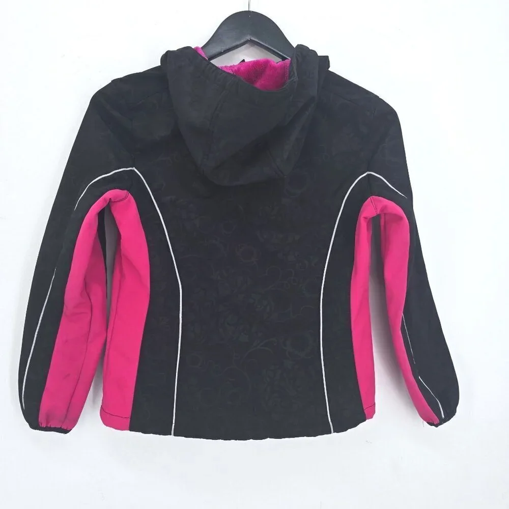 Snozu Black Pink Water Repellant Snow Coat Sherpa Lined